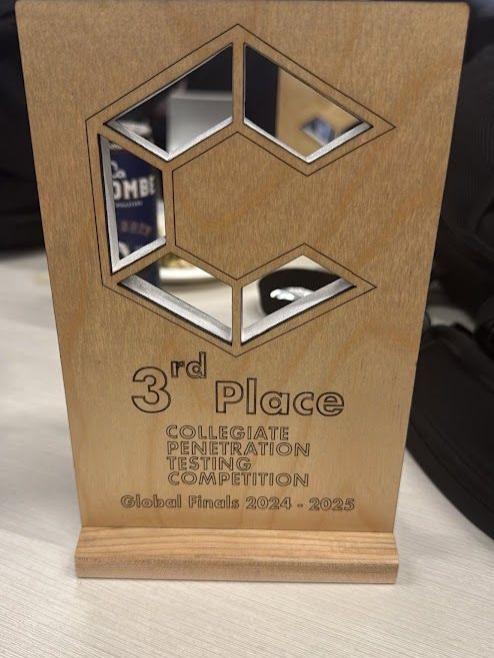 wooden and glass award plaque