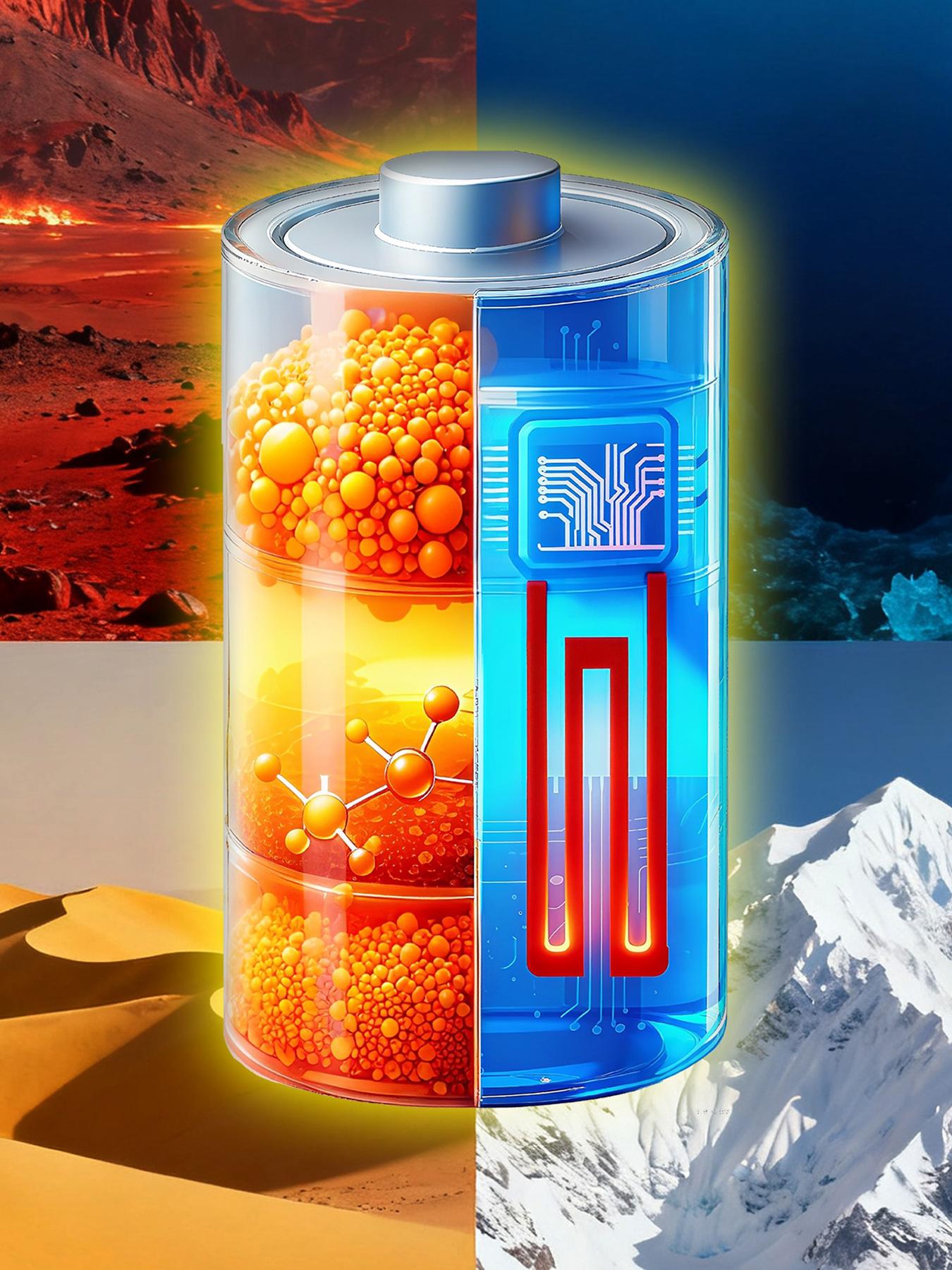 Battery visualization showcasing how the ACB can operate well in any temperature