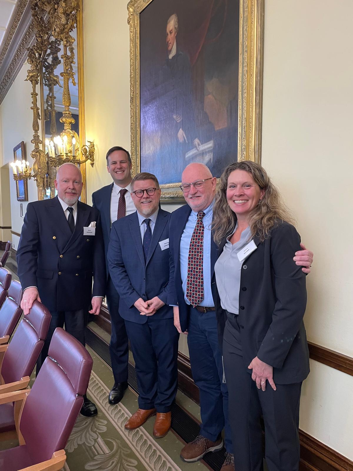 A group photo of Penn State representatives at Wilton Park.