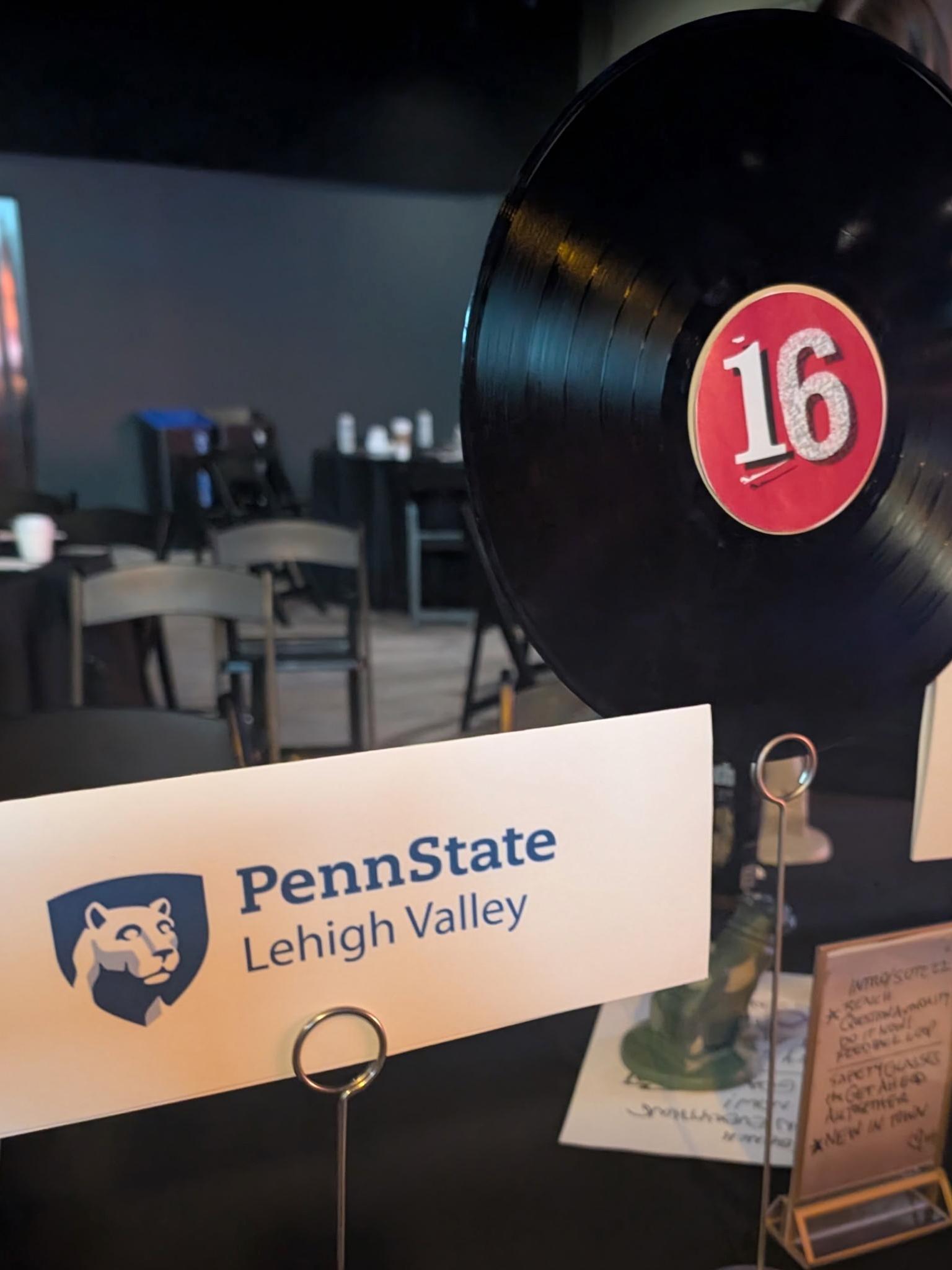 penn state lehigh valley table sign