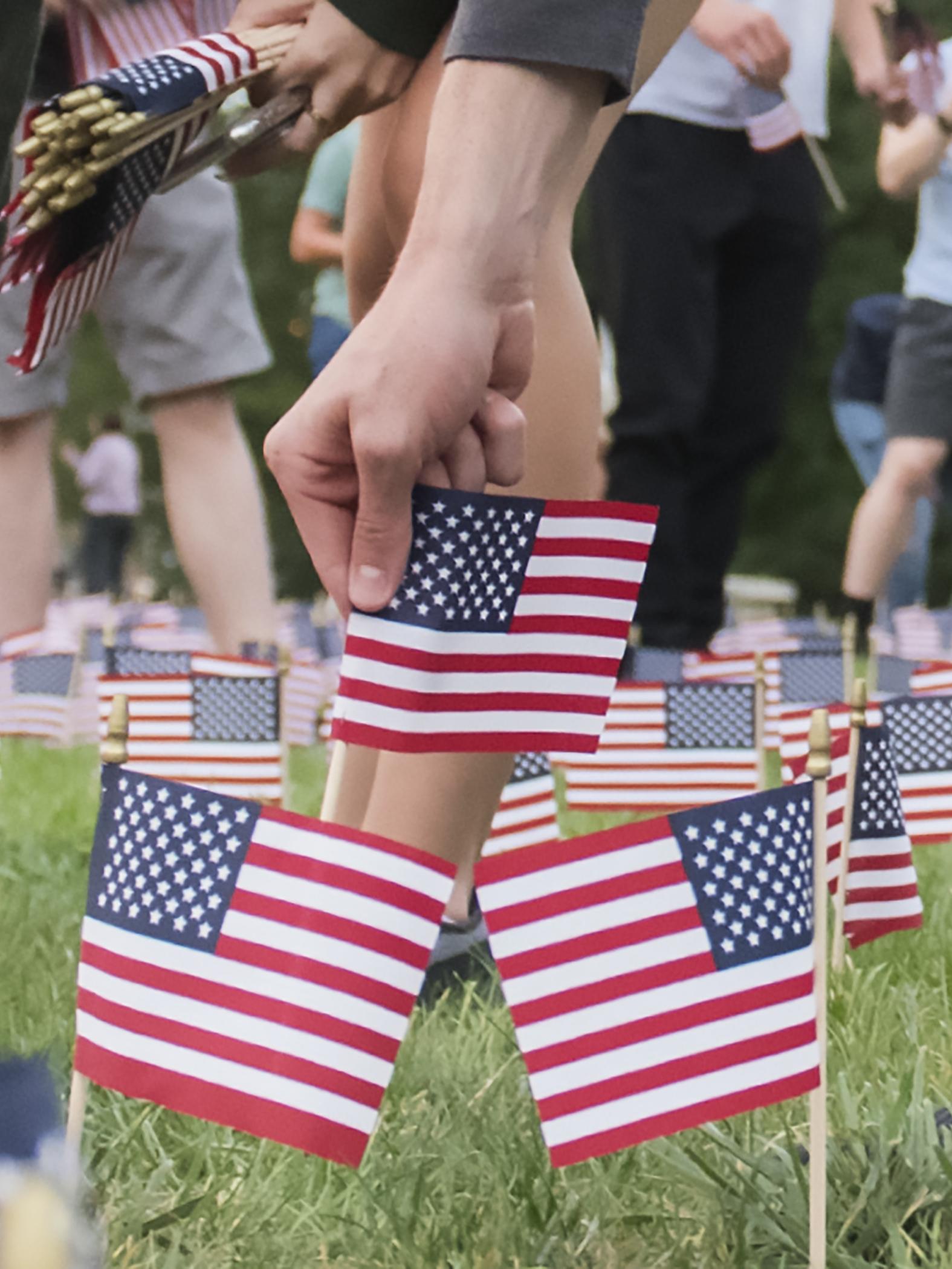 close up of flags 