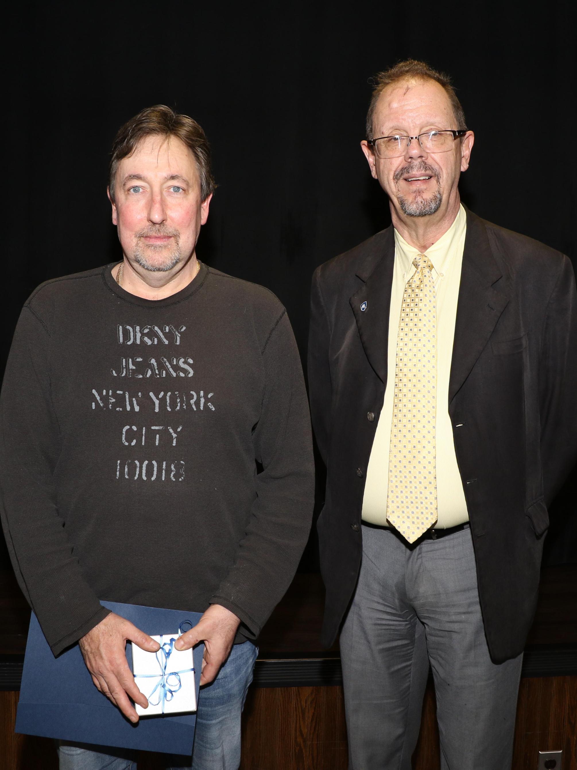 Kenneth Dudeck, left, was honored for 30 years at Penn State Hazleton. 
