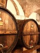 Three wine barrels in a row