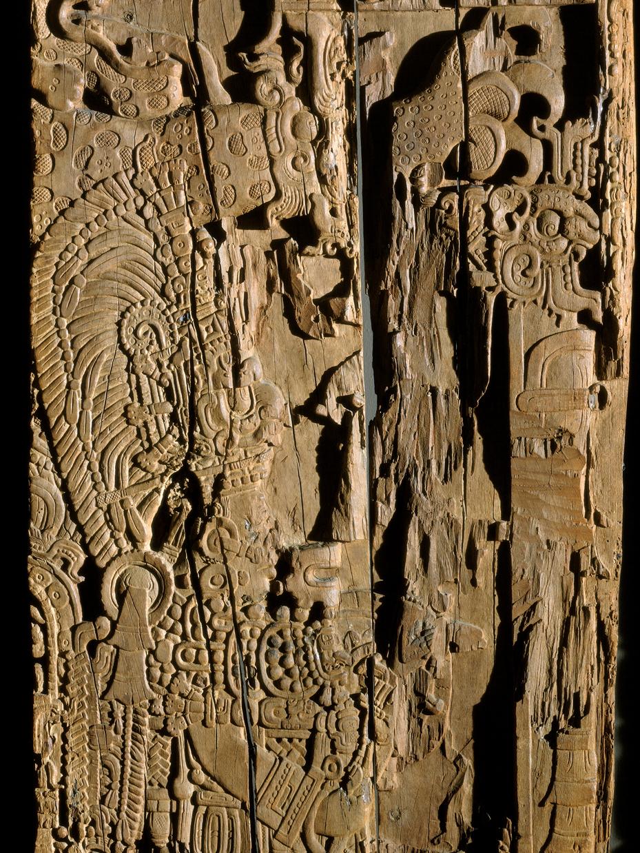 elaborately carved lintel from Tikal temple