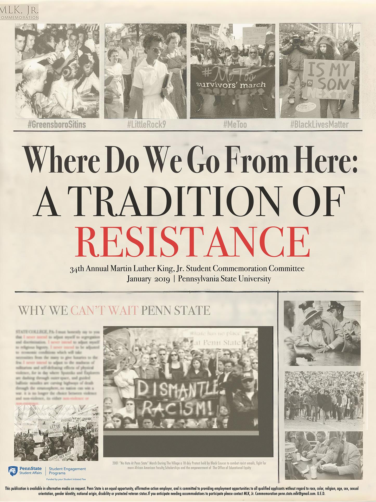 Poster for MLK Commemoration week 2019