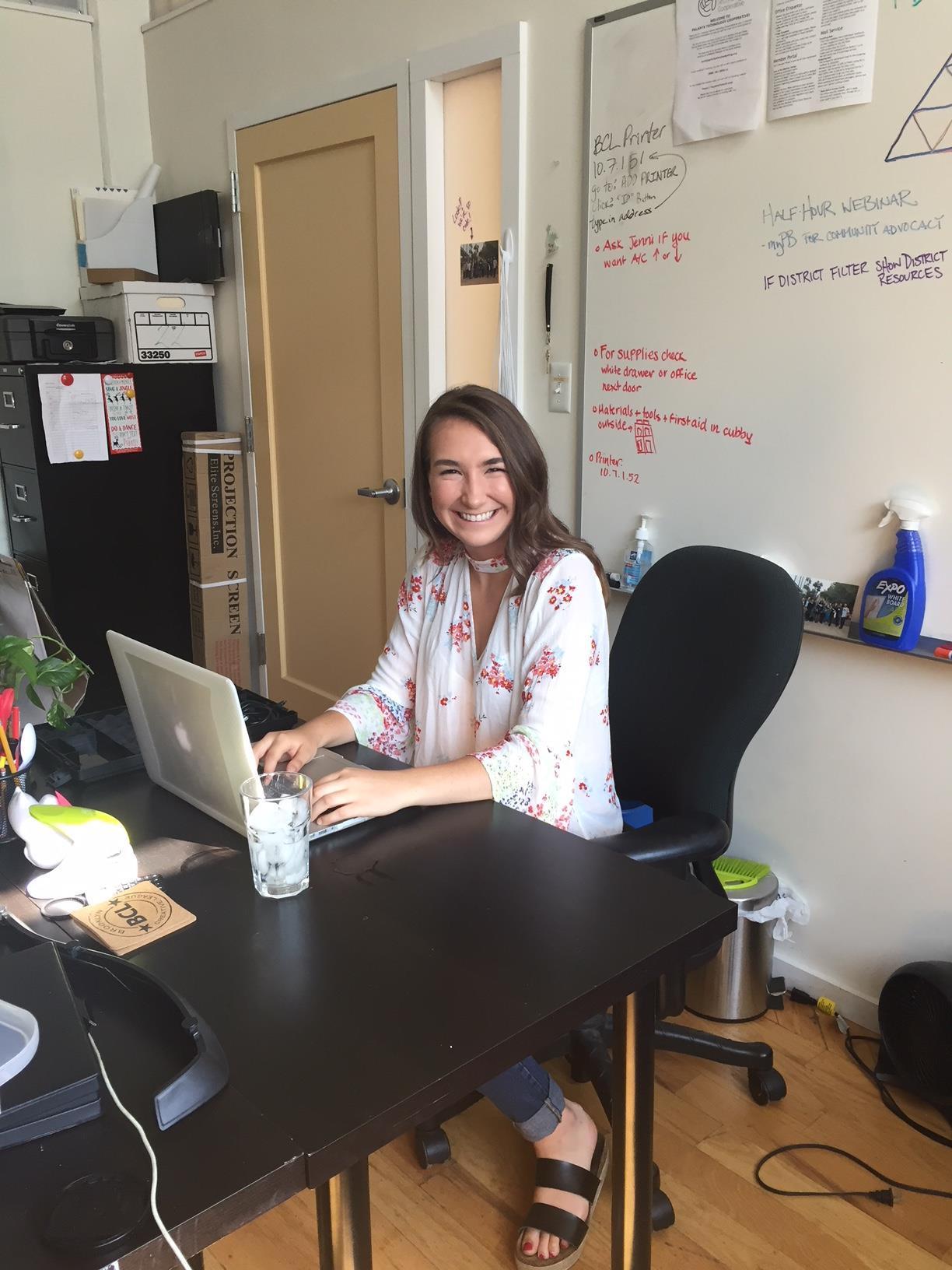 Alexis Burke at her summer internship