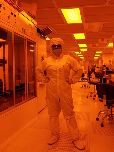 Ama Agyapong, a graduate student in the Department of Materials Science and Engineering, works in a laboratory at Penn State