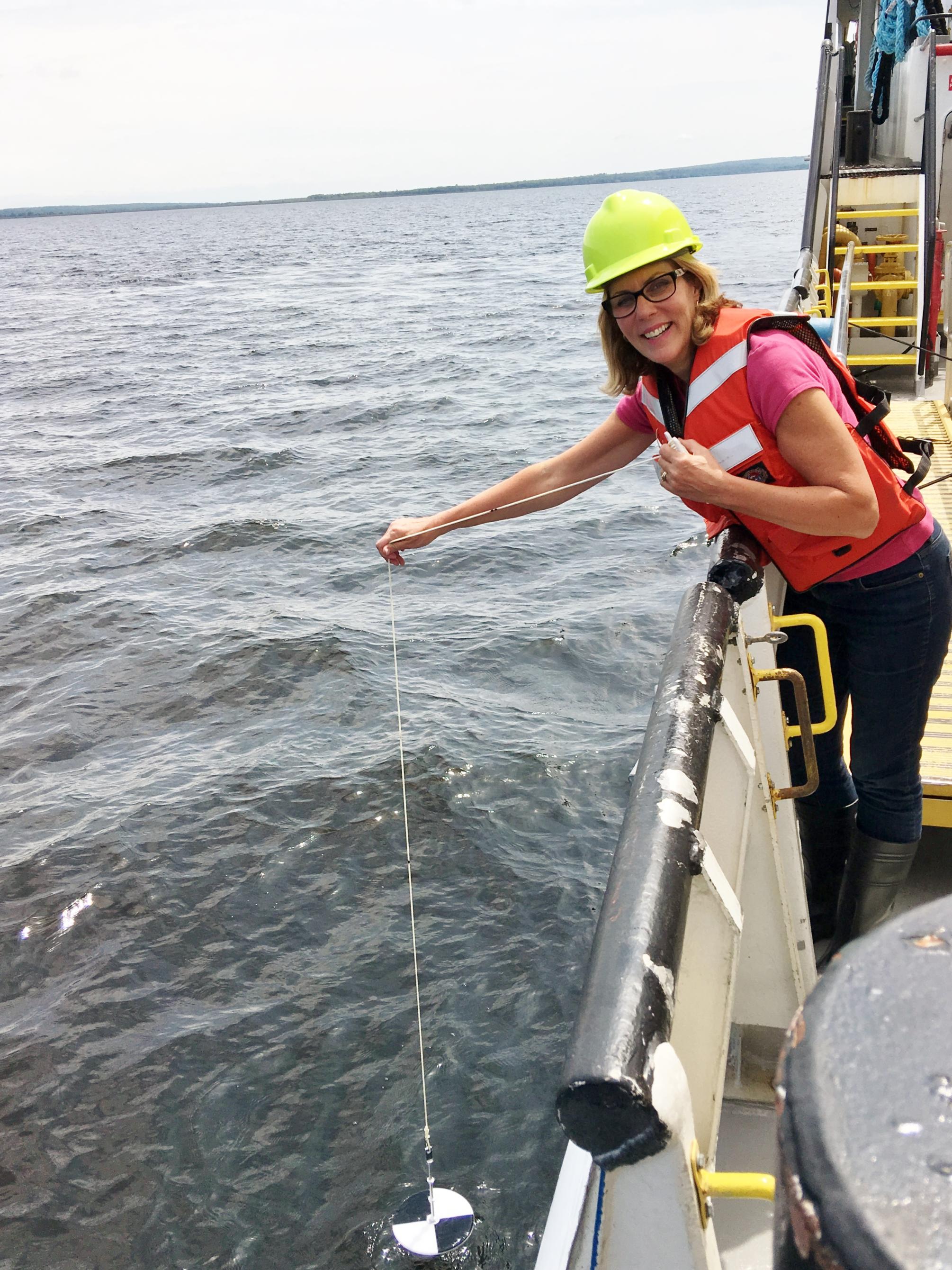 Greener Behrend Director Ann Quinn conducts research aboard the R/V Lake Guardian
