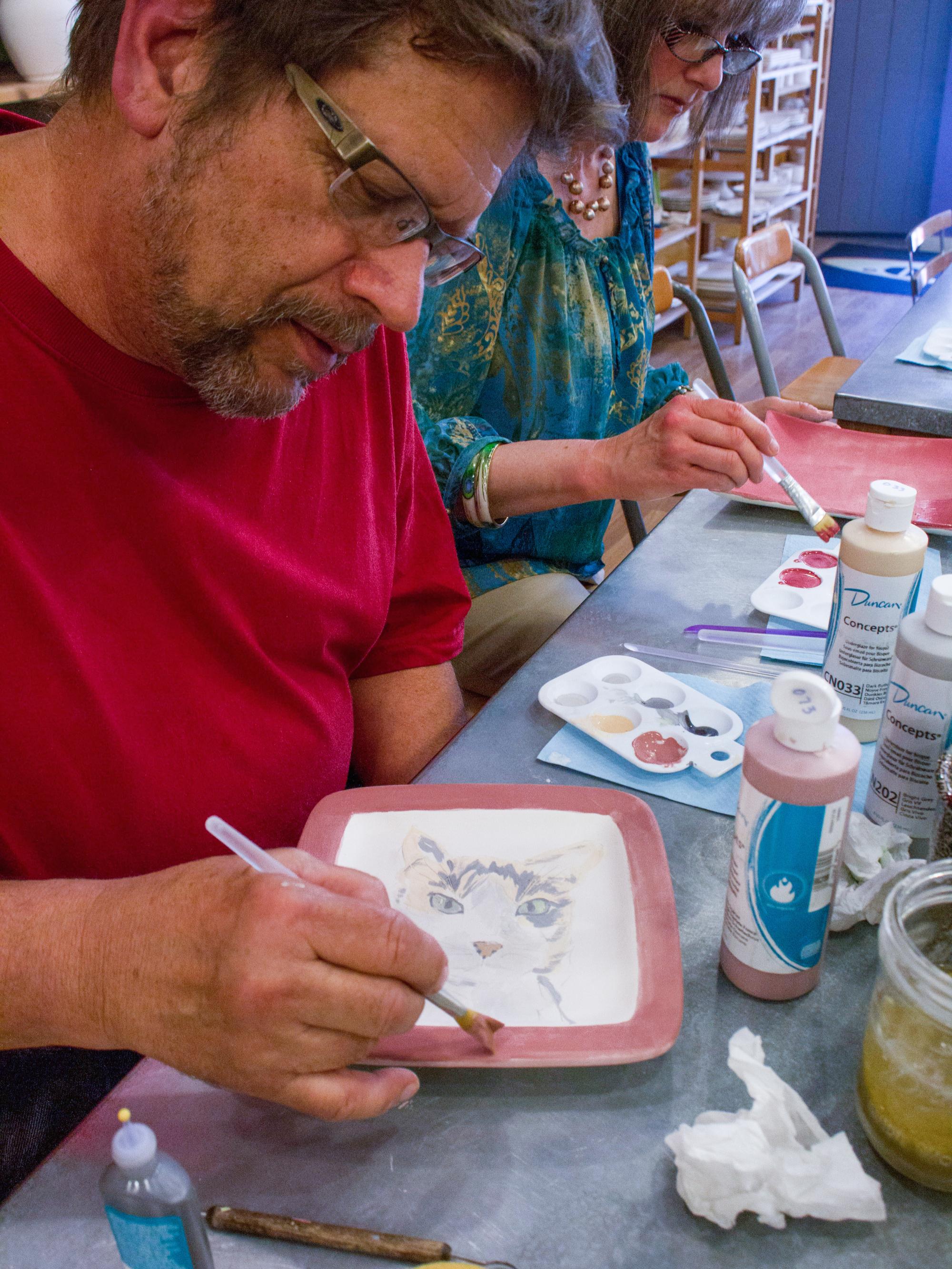 Rich Hall paints a cat 