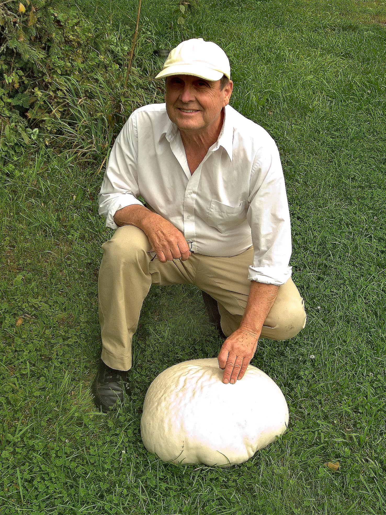 Bill Russell with a giant mushroom