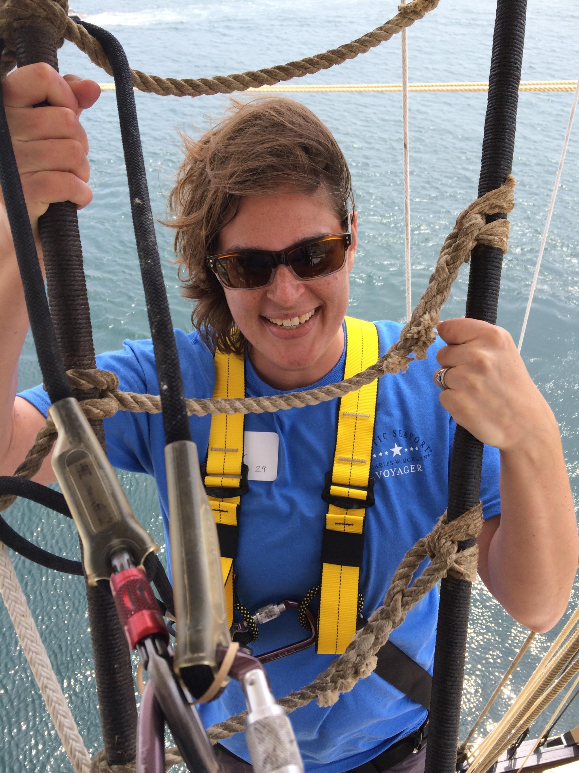 Hester Blum climbs the rigging on a 19th century whaling ship.