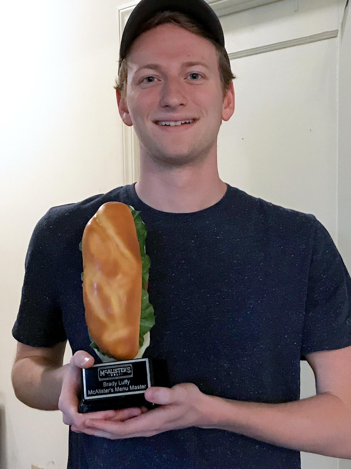 Brady Luffy and his award