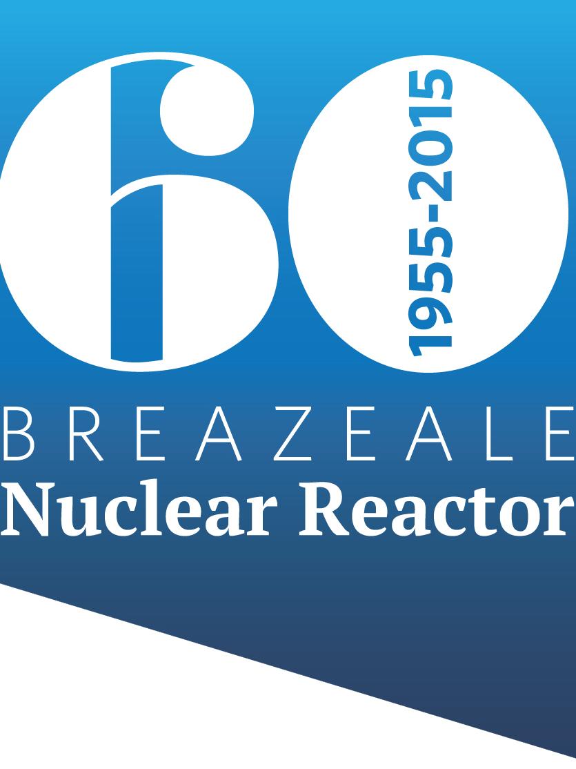 blue and white vertical logo for Breazeale Nuclear Reactor 60th anniversary, 1955-2015