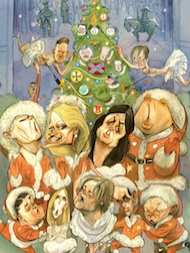Steve Brodner's holiday illustration from the Los Angeles Times.