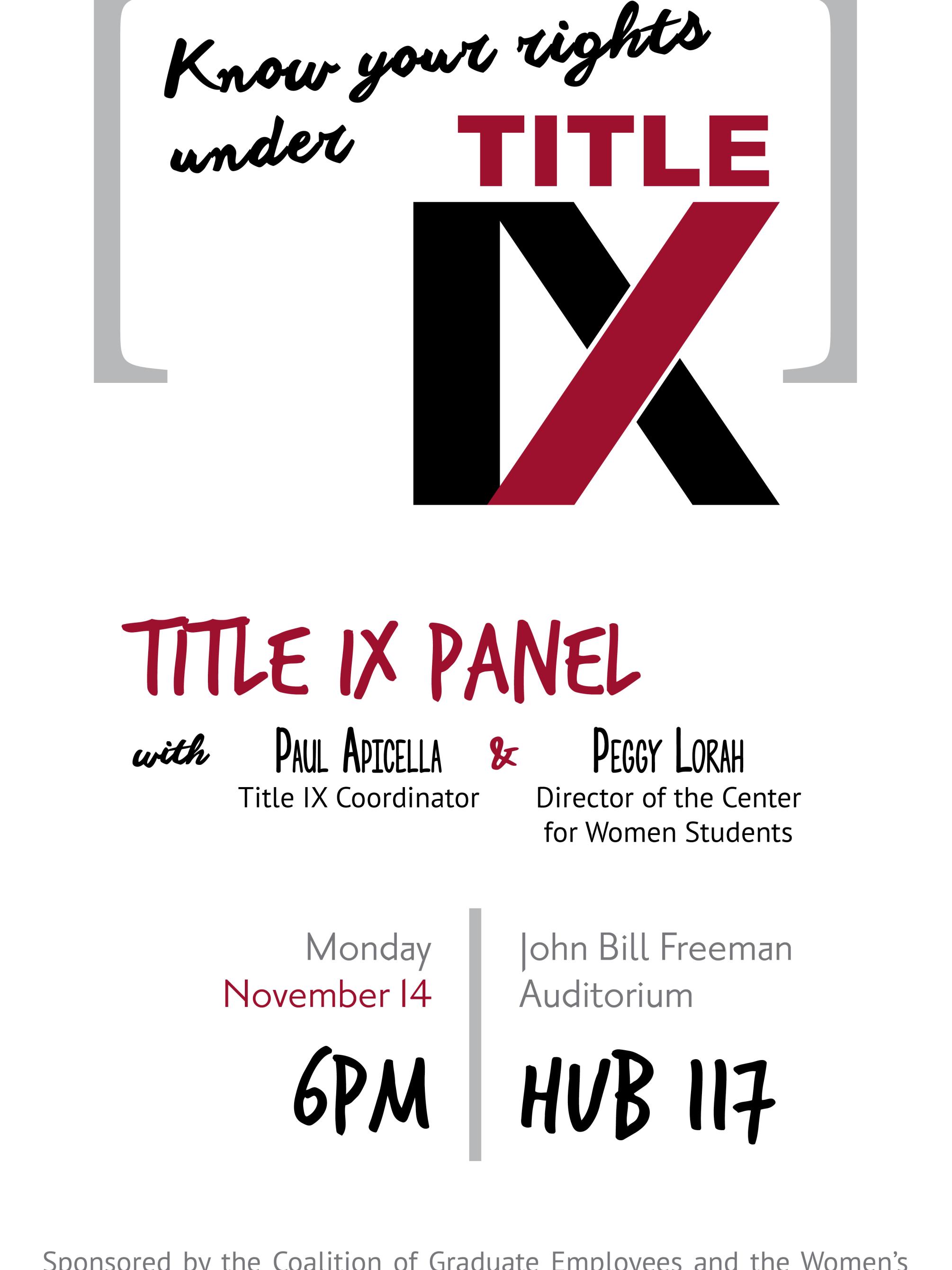 Title IX event flyer