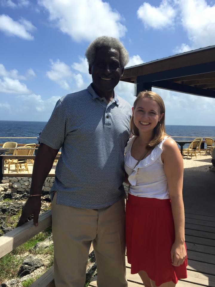 Caroline Briselli with Ambassador Palmer in Barbados
