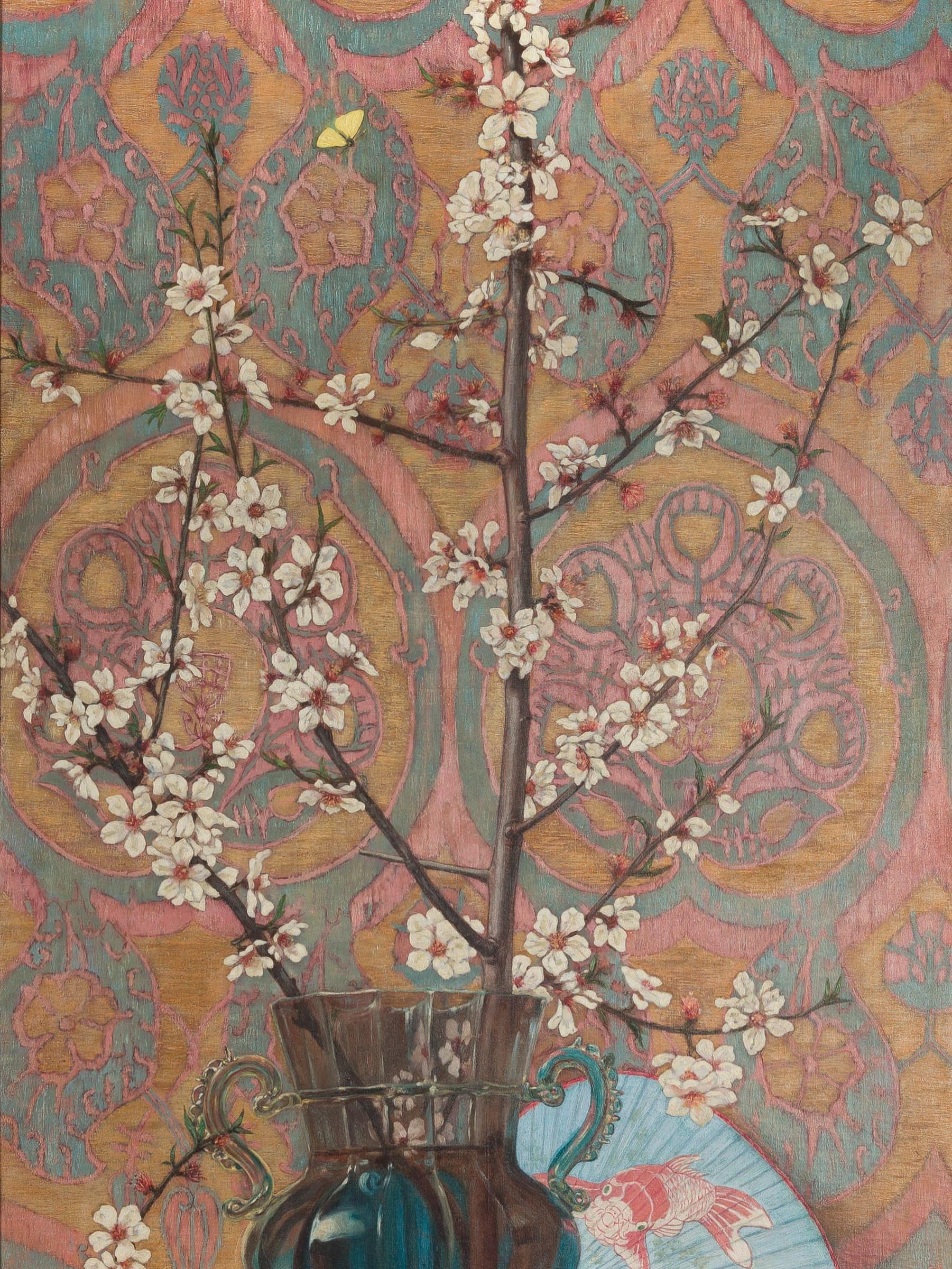 Charles Caryl Coleman, "Still Life with Peach Blossoms," 1877