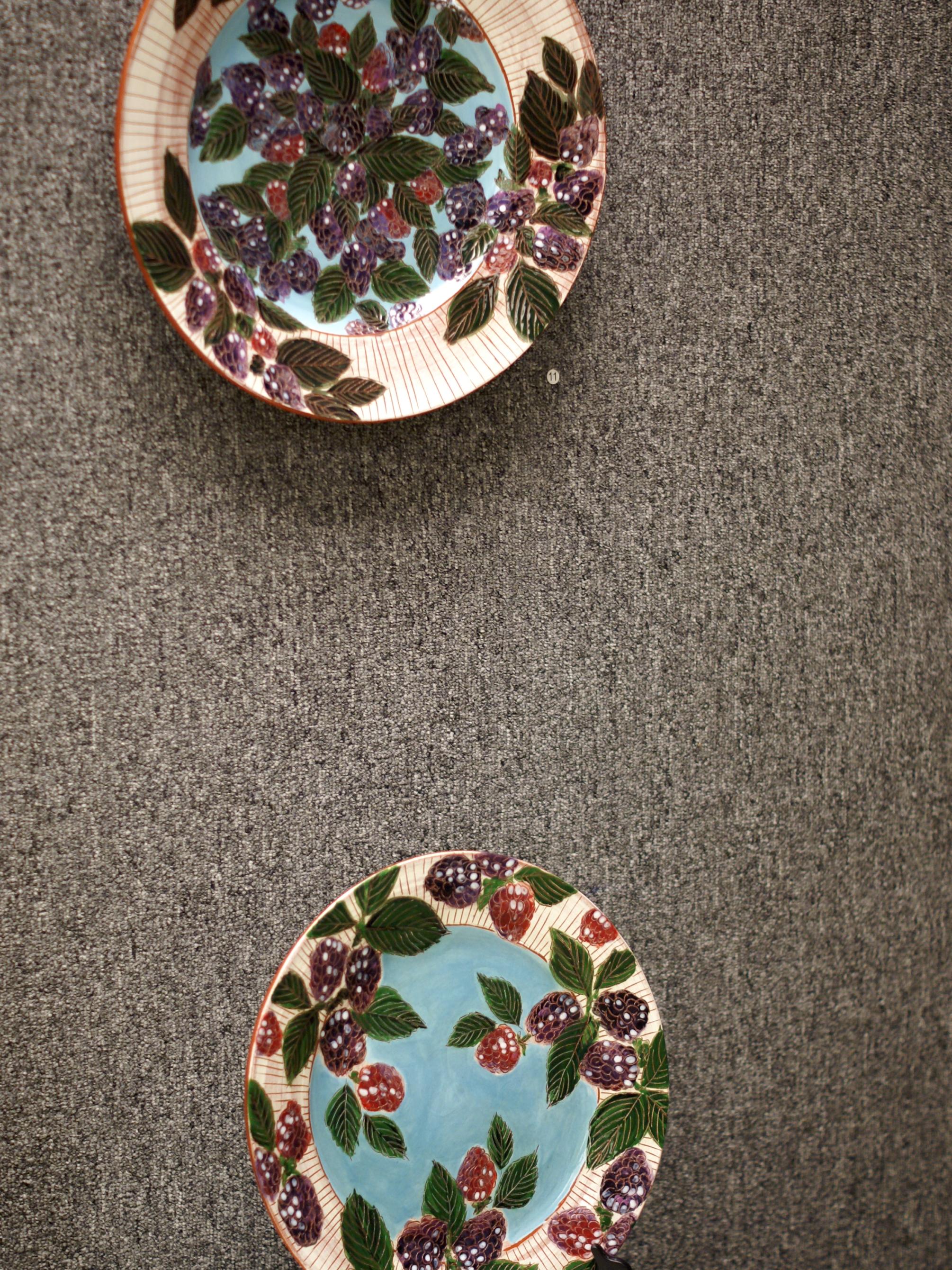 "Blackberry Platter" earthenware by Christy Culp