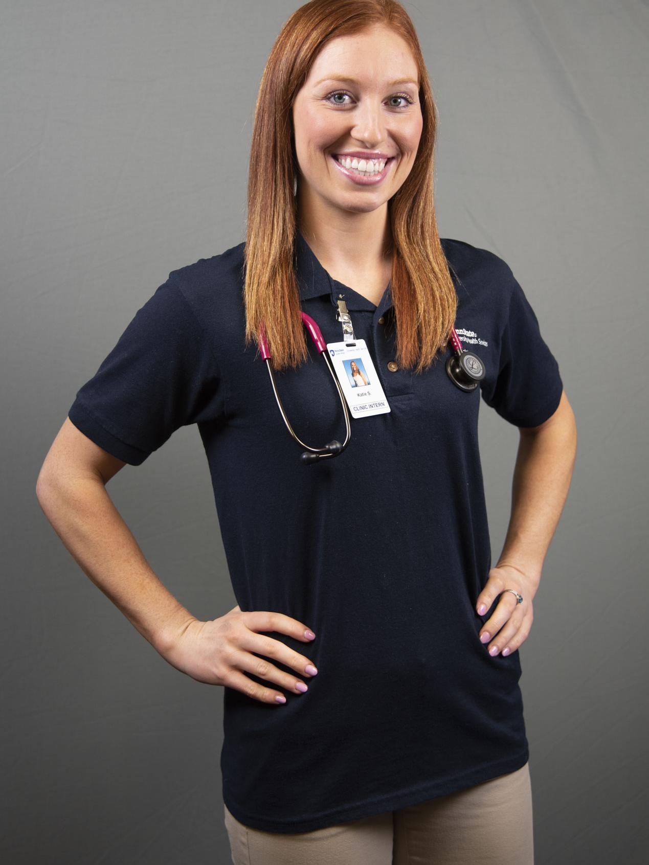 Clinical Intern, Katie Schluederberg, senior majoring in biobehavioral health.