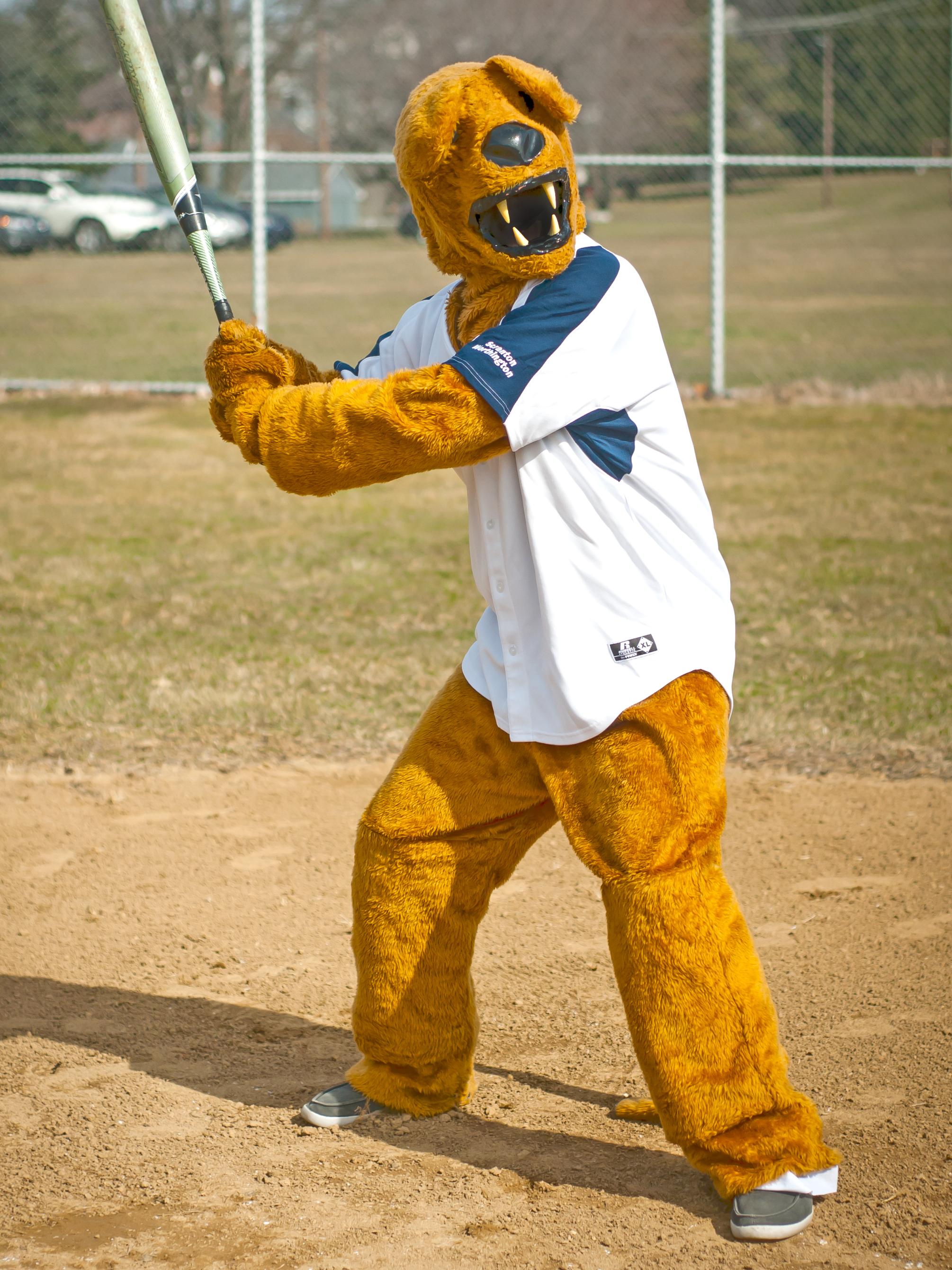 Nittany Lion with baseball bat