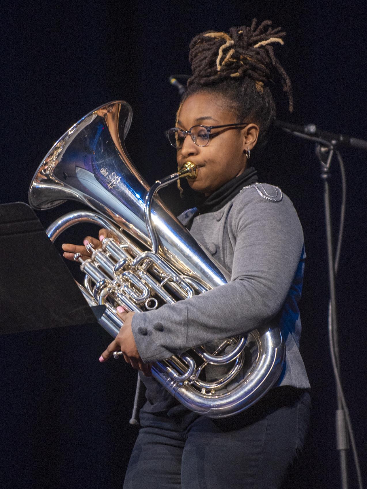 Chadijah Craig plays the euphonium