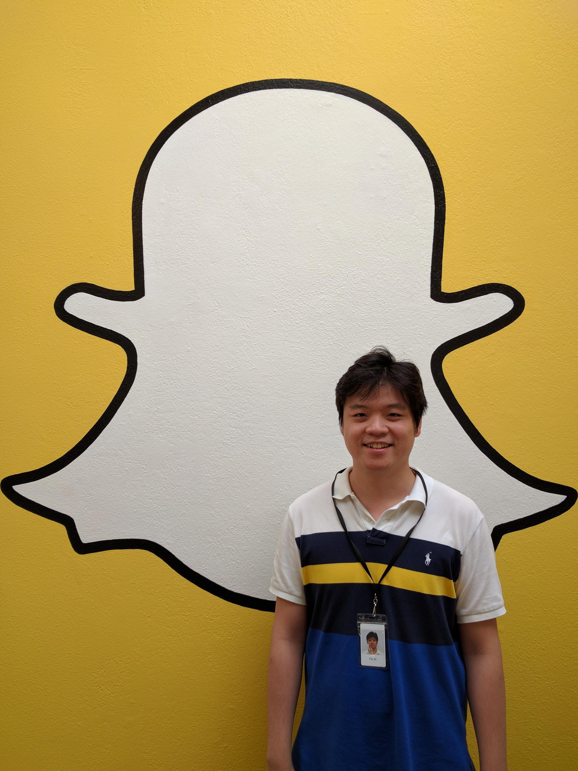 Doctoral student Fei Wu at Snapchat's headquarters in California.