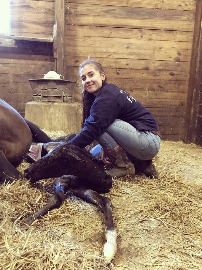 Paulina Oleinik and foal 