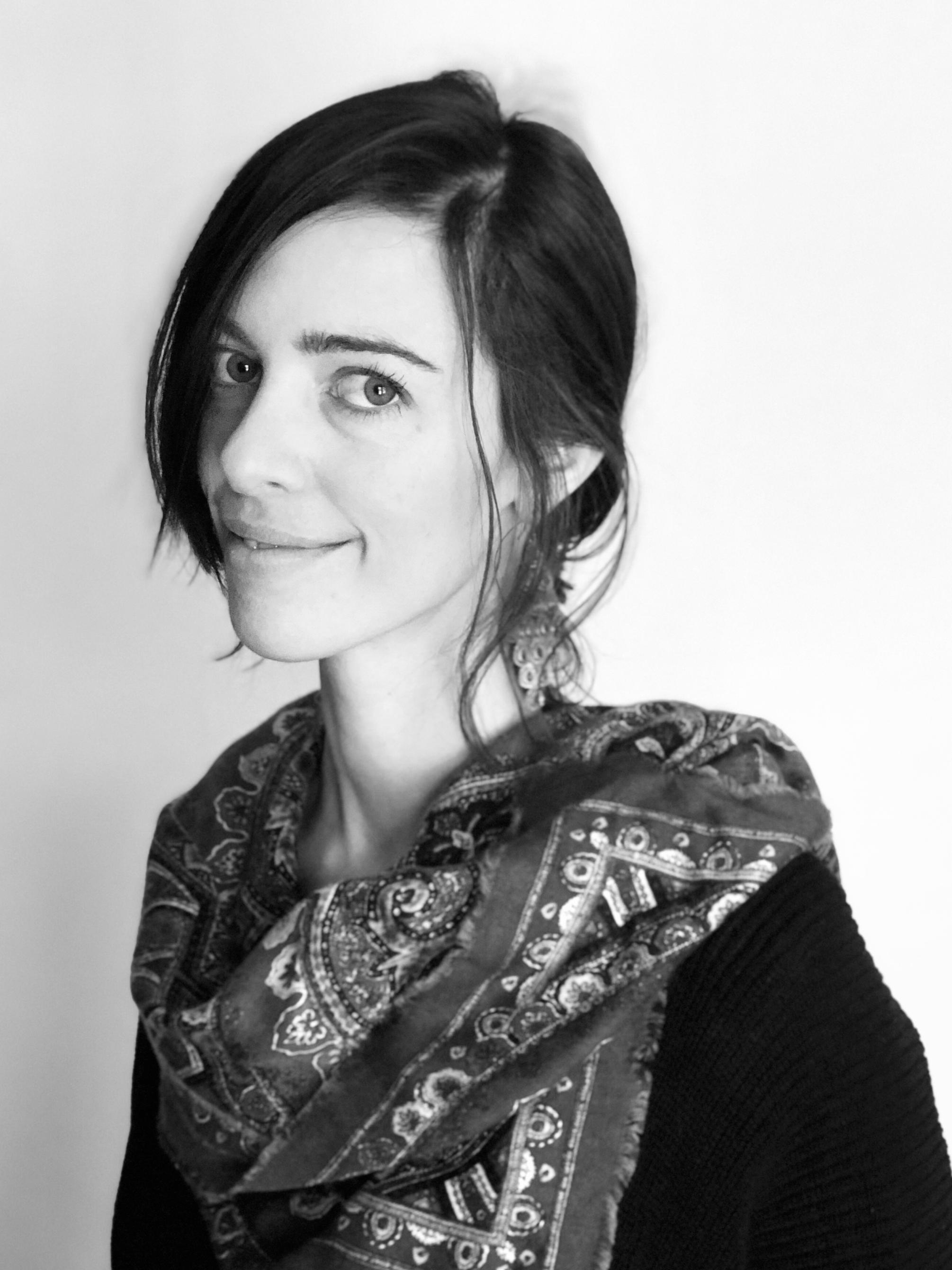 Black and white portrait of Emily Burns