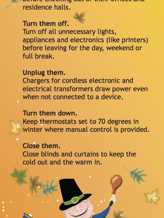 Pre-Thanksgiving Shutdown Checklist