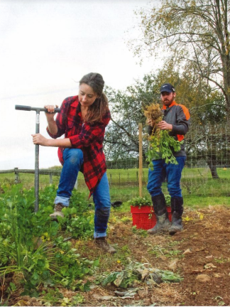 Hayly Hoch on the Penn State Student Farm 