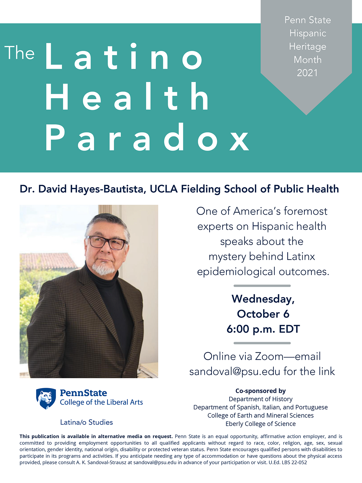 Hispanic Heritage Month keynote event flyer
