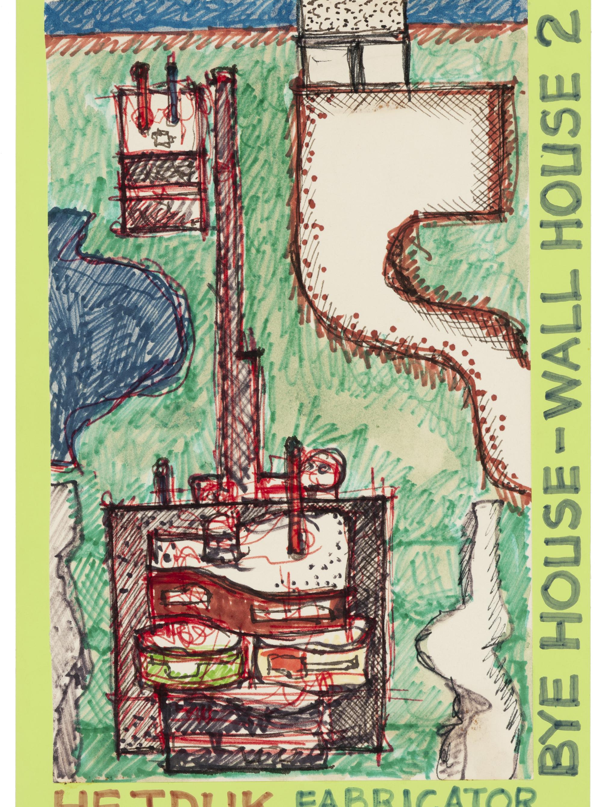 Colorful, hand-drawn landscape perspective sketch