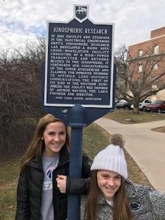 Bridget and Lauren Carey by Art's historical marker