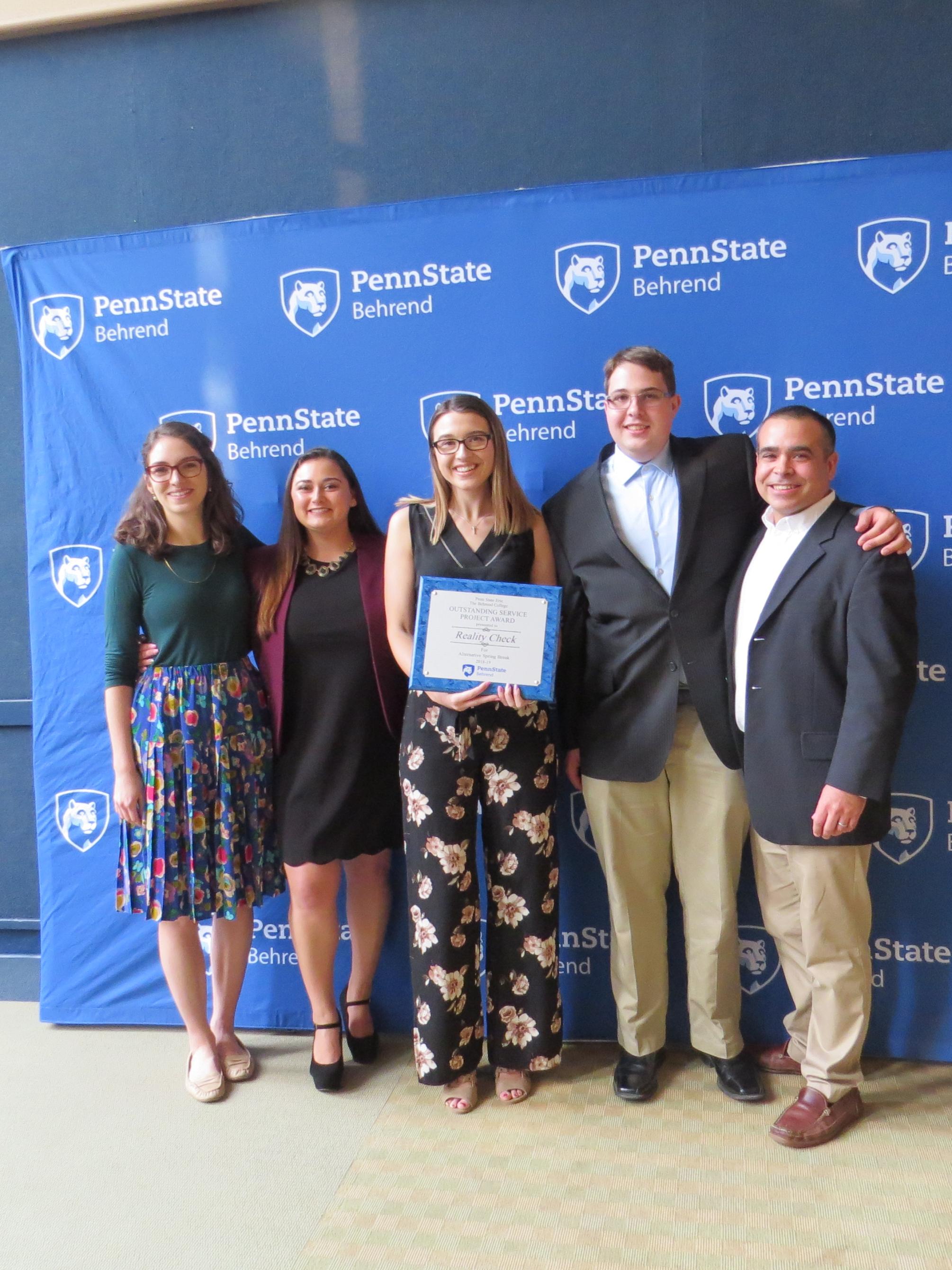 Reality Check was recognized with the Outstanding Service Project Award at Excellence in Student Leadership and Service Awards. 