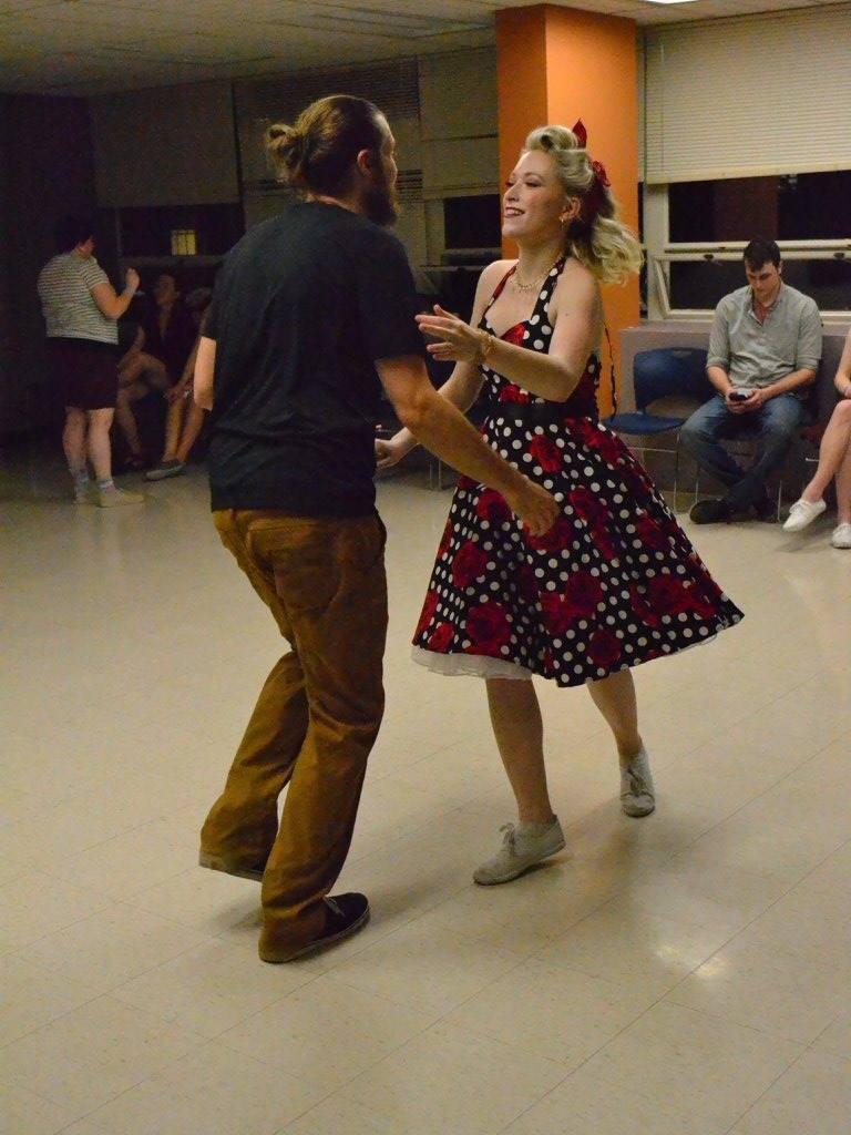 Rockwell swing dancing with partner