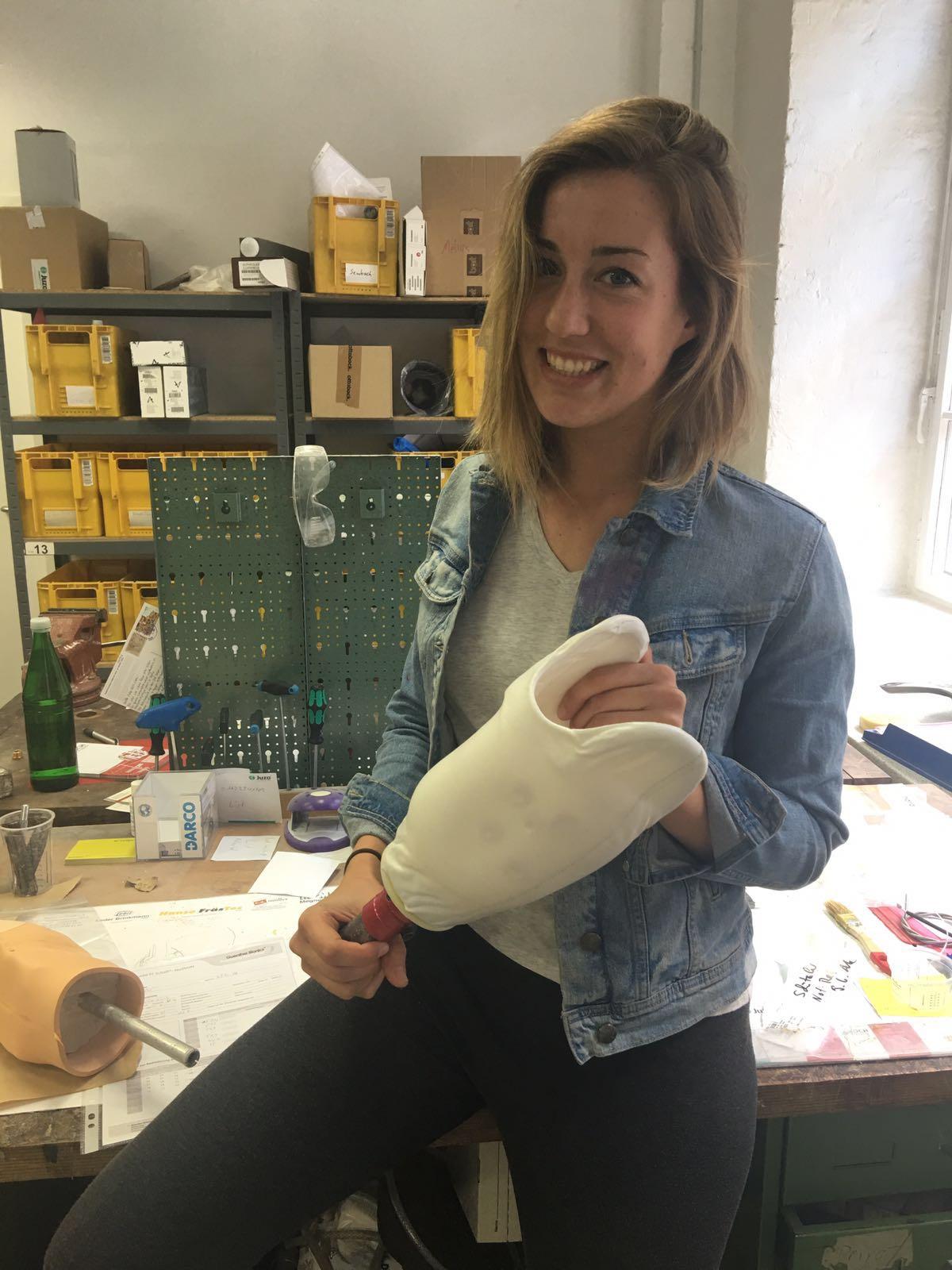ME Grad Student Jessica Menold with Socket