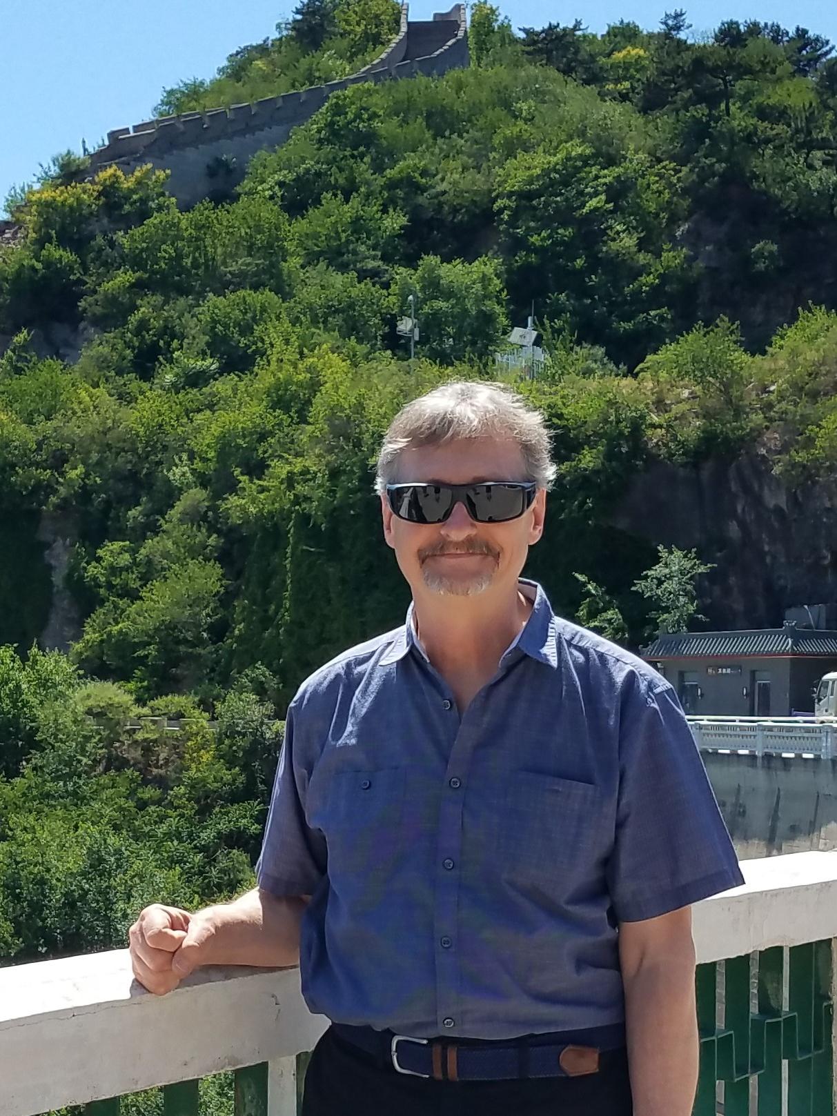 standing on the Great Wall of China