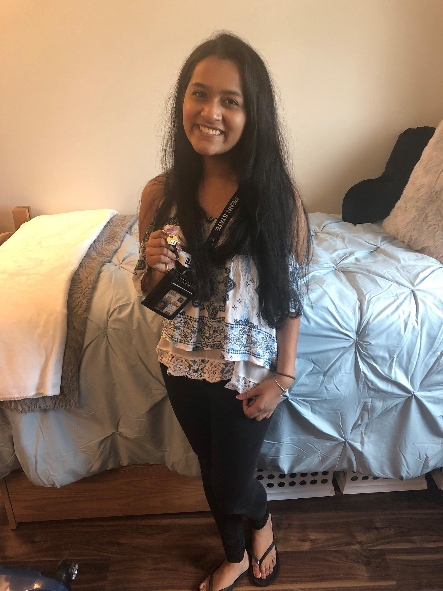 Jyotsna, from Pittsburgh, loves the Steelers. She makes sure a part of them never leaves her, hence this key shown here.