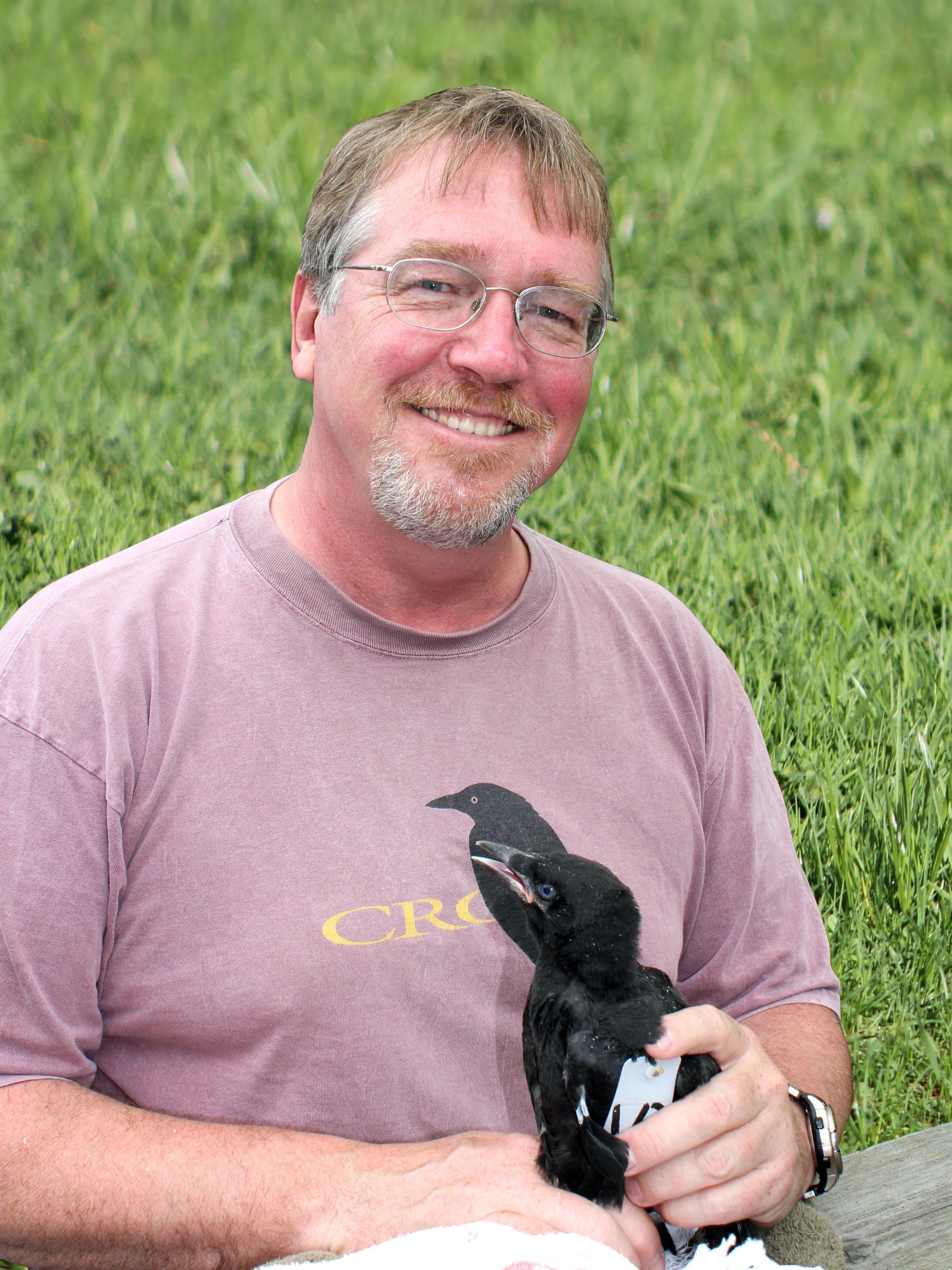 Kevin McGowan with a crow