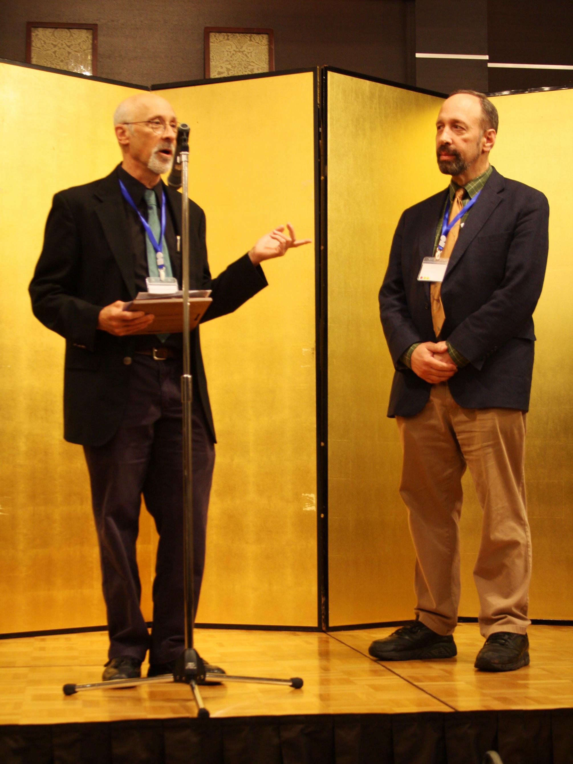 Richard Kopley is presented with his award in Kyoto, Japan.