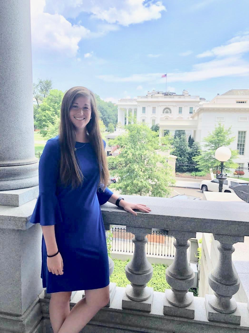 Kylie Kuhns interning at the White House