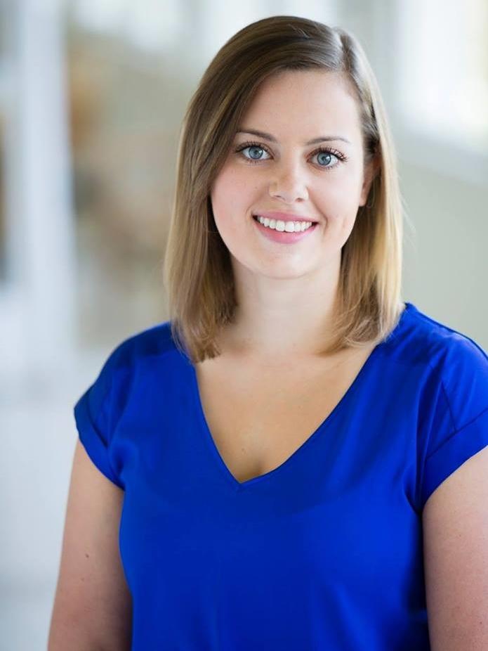 woman in blue blouse