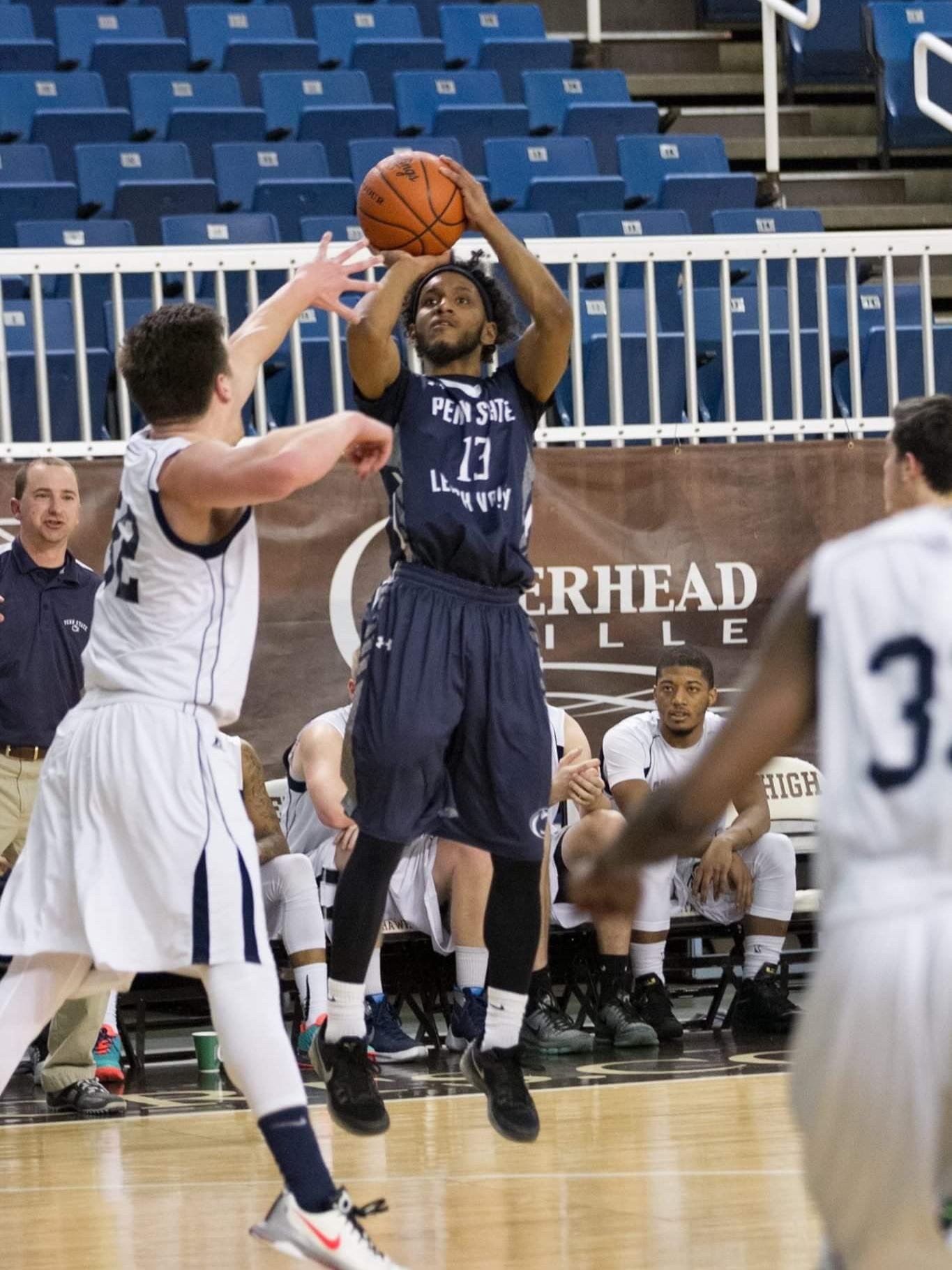 Jordan Young shooting a hoop