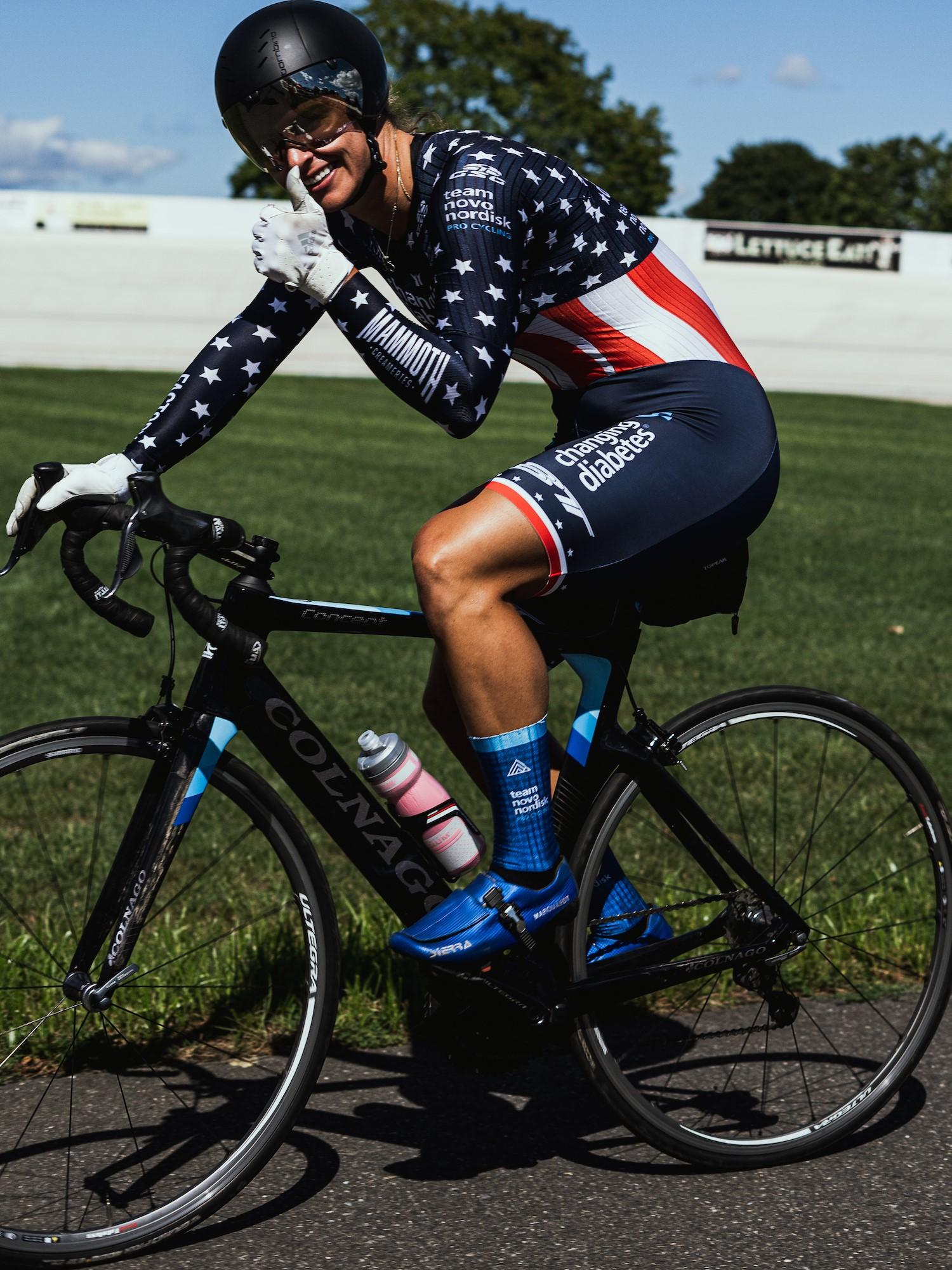 Mandy Marquardt on bicycle