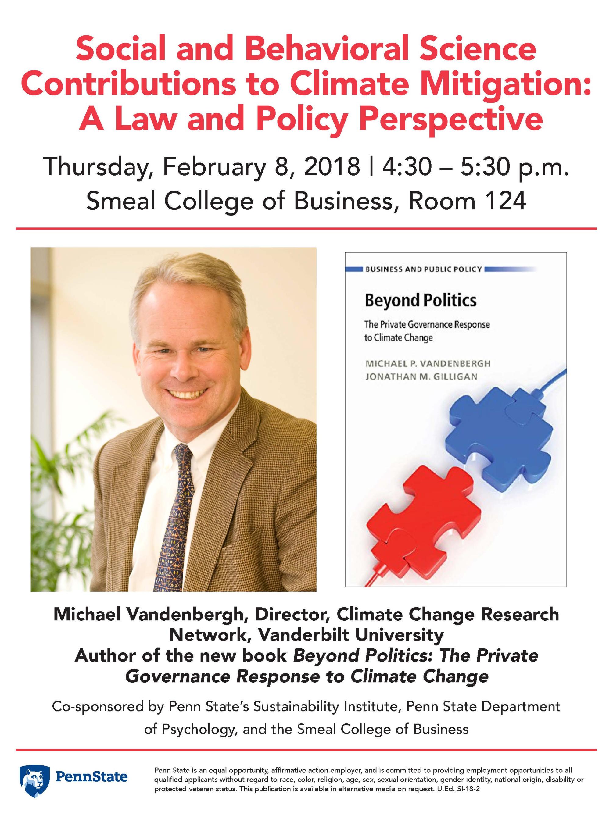 Vandenbergh talk flyer