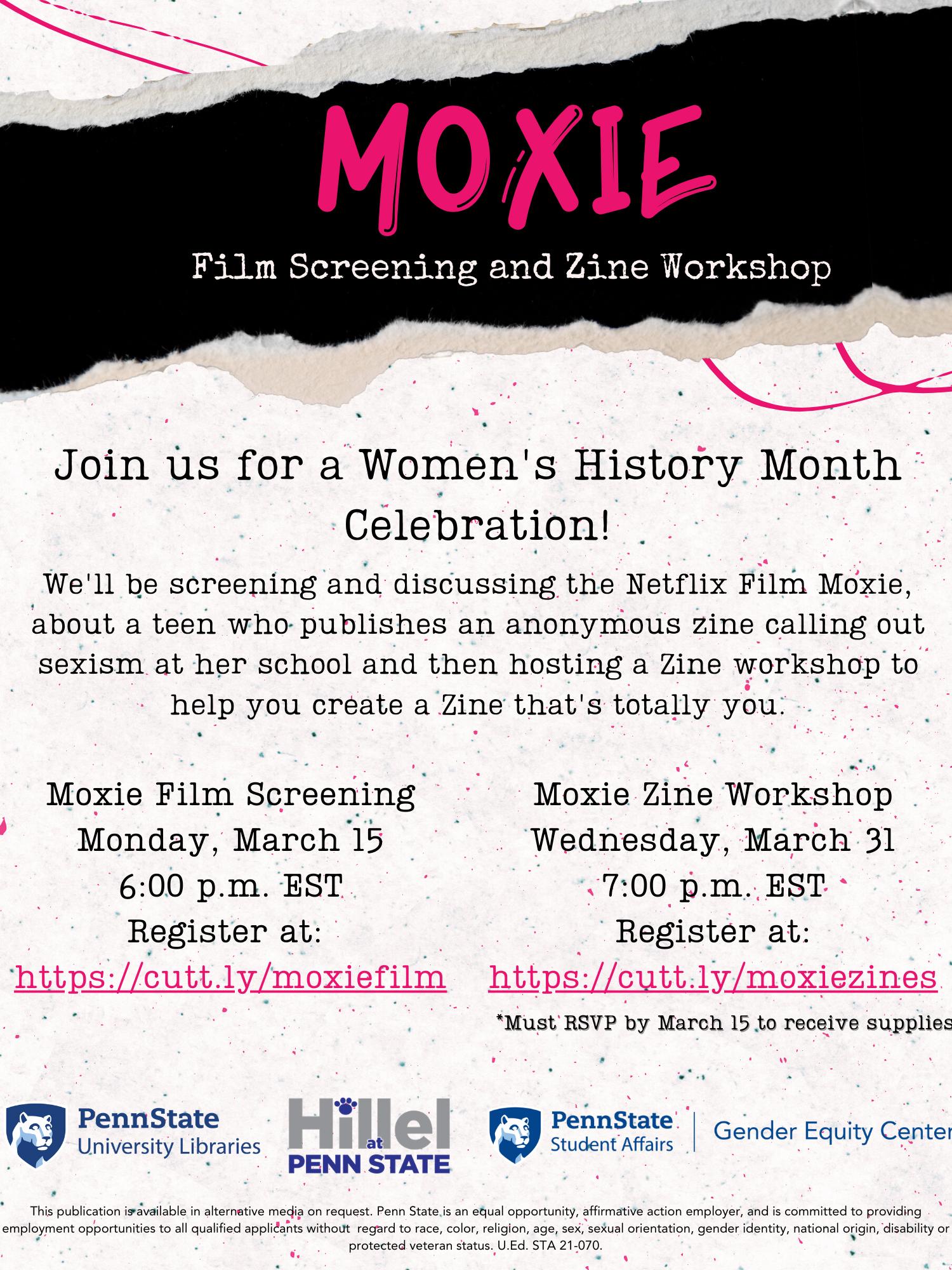 Moxie Zine event flyer