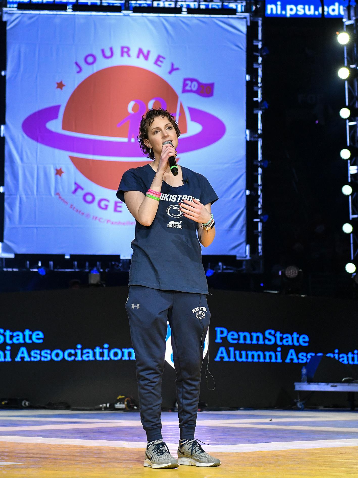 Penn State swimmer Niki Nolte at THON 2020