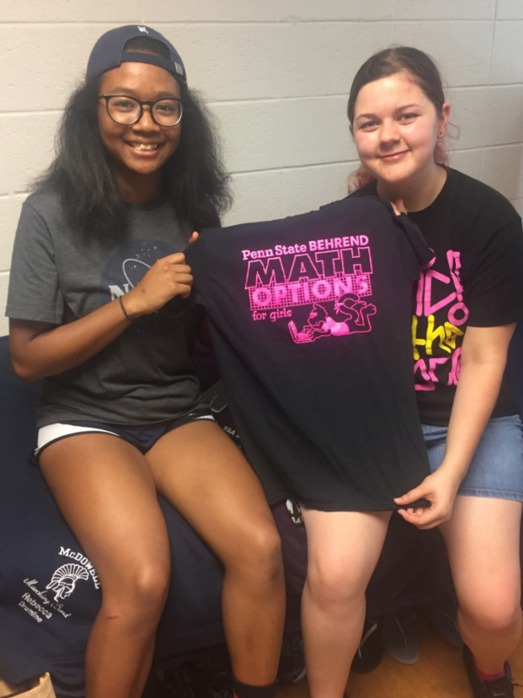 Becca Olanrewaju, left, and Emily Brocious, both of Erie, were more than familiar with Penn State Behrend. W