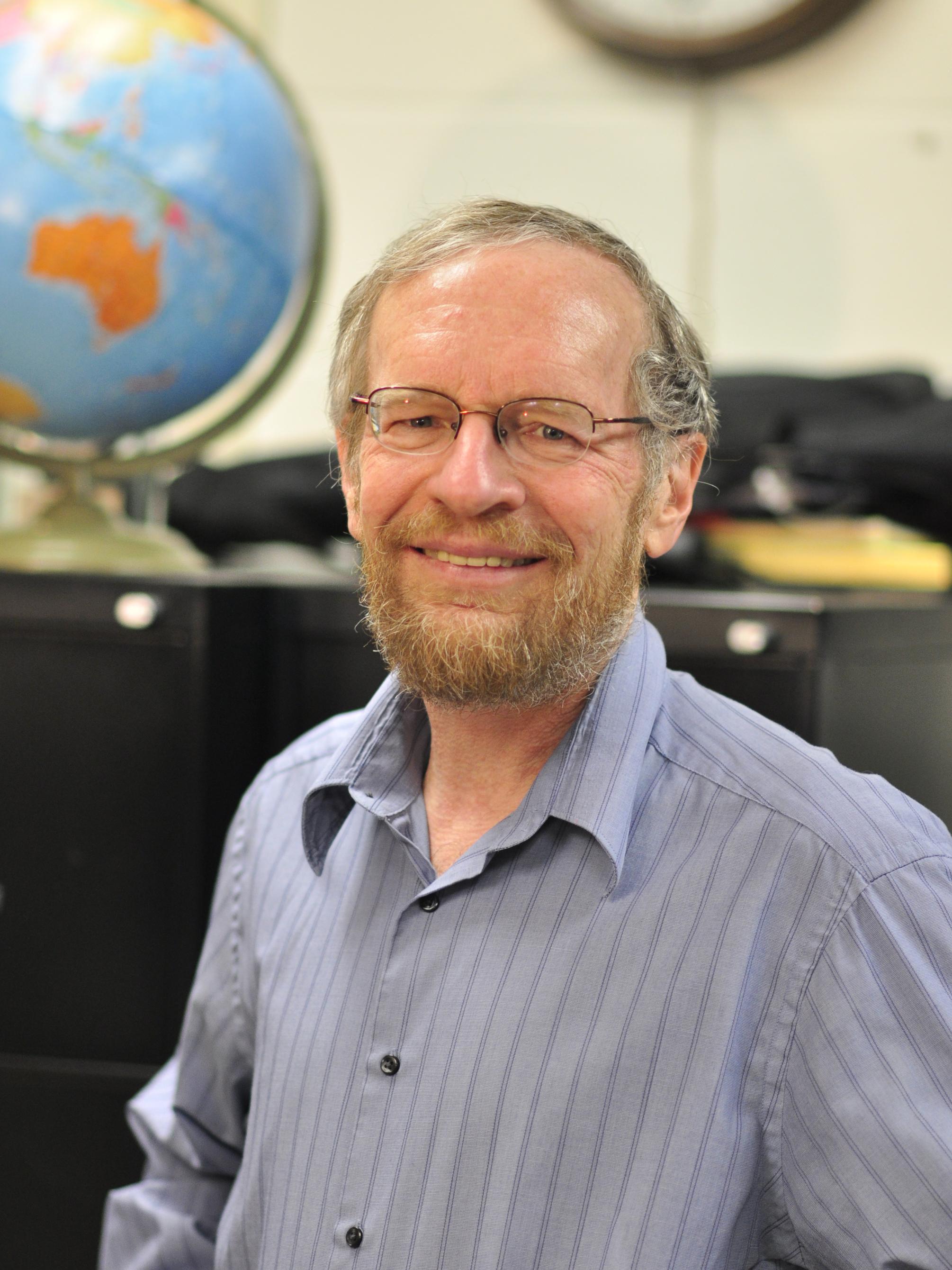 Richard Alley with globe
