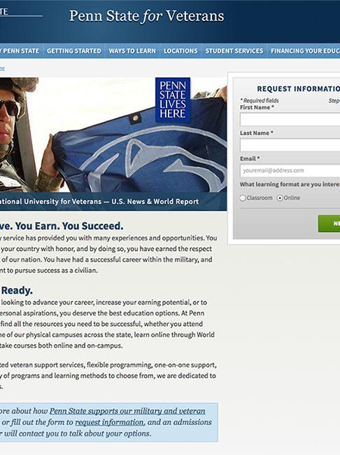 Penn State for Veterans website